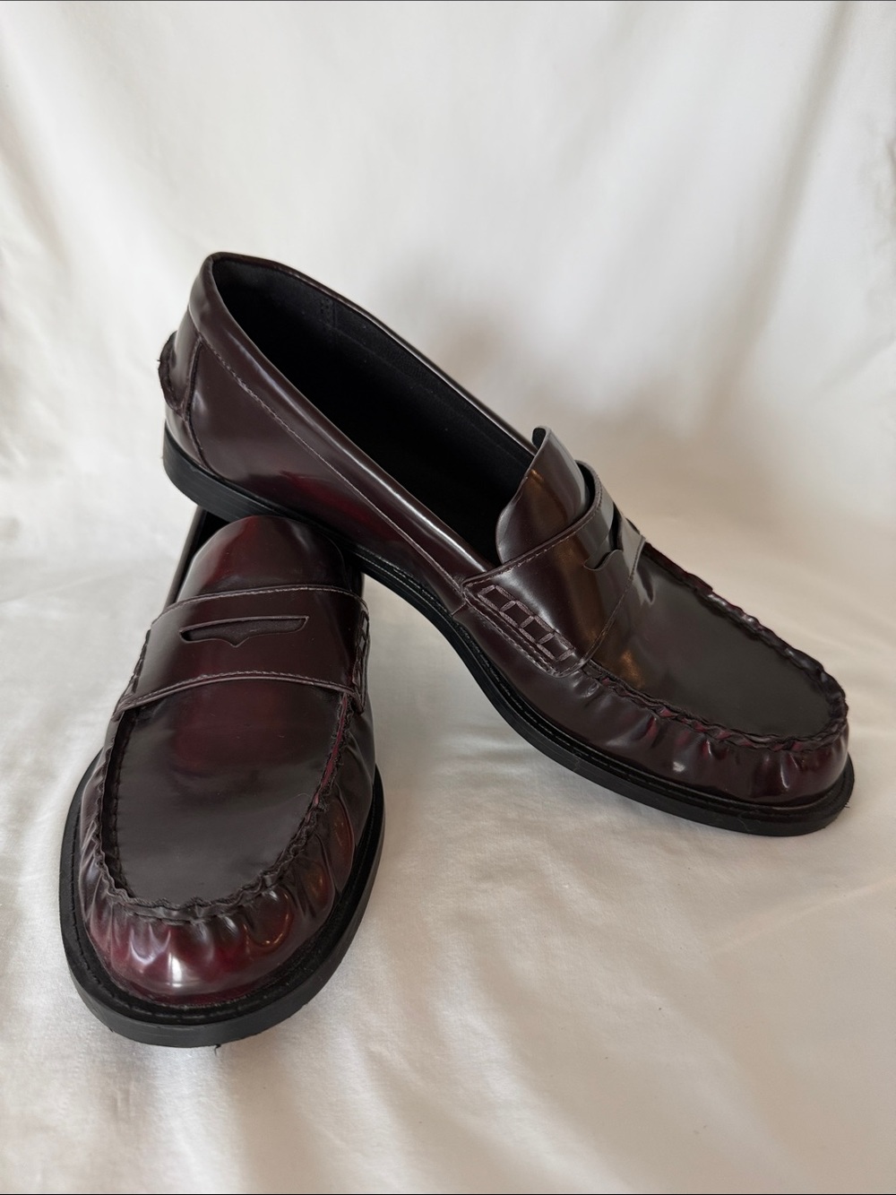 Zara burgundy loafers